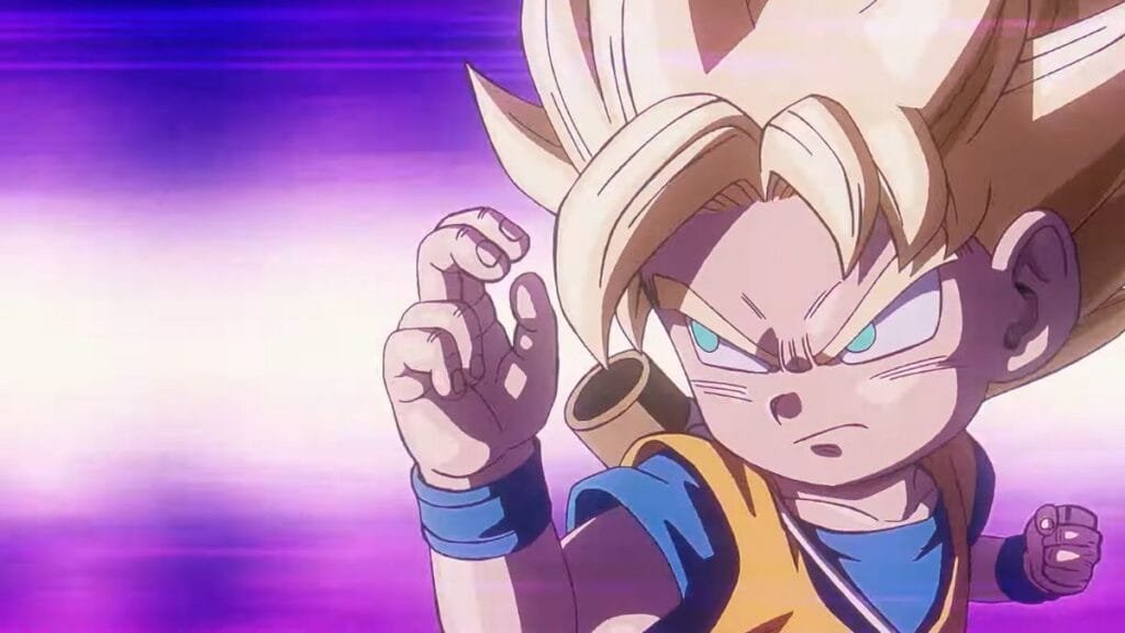 Goku Se Transforma em Super Saiyajin em dragon ball daima