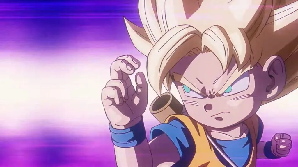 Goku Se Transforma em Super Saiyajin em dragon ball daima