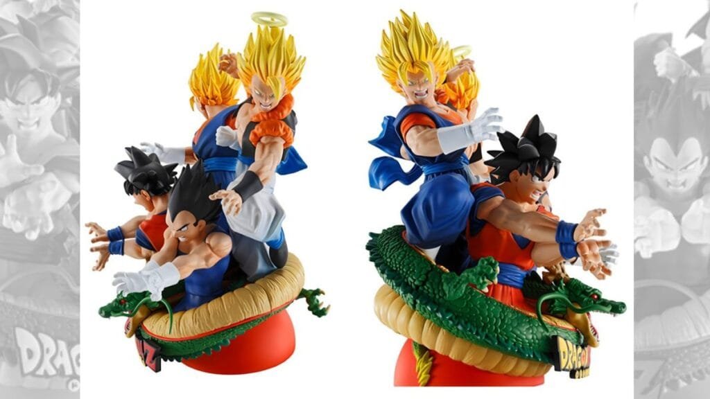 Diorama de Dragon Ball que Uniu Seus Saiyajins Mais Poderosos, Vegito e Gogeta