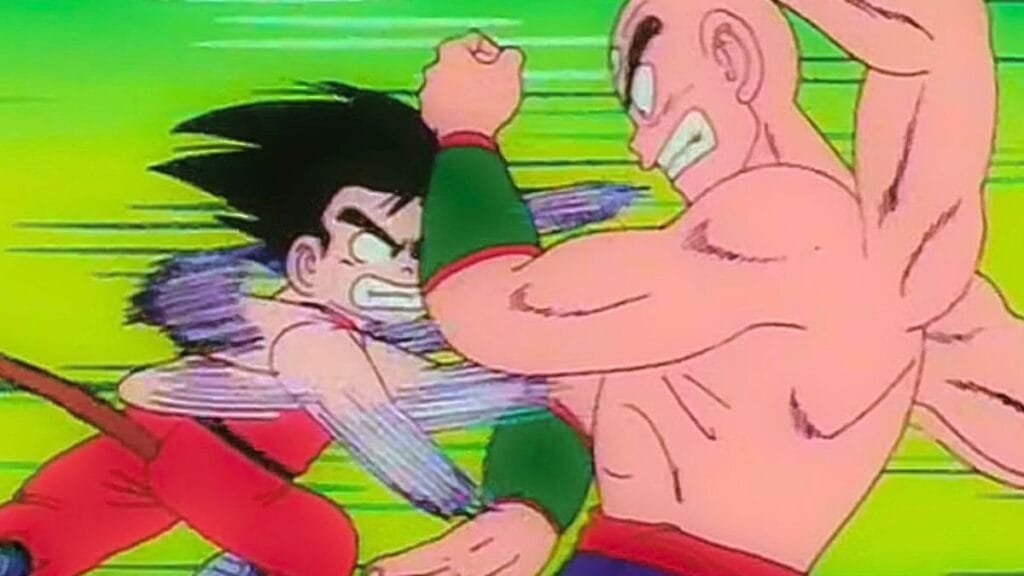 Goku criança vs tien