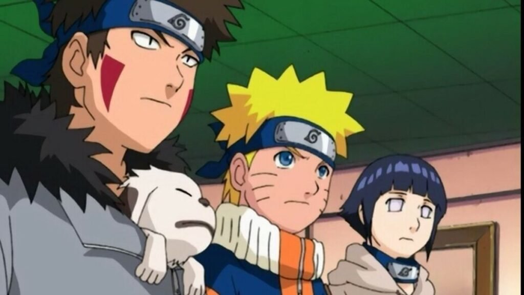 Kiba Akamaru Naruto e Hinata Missão de Escavação de Ouro Enterrado