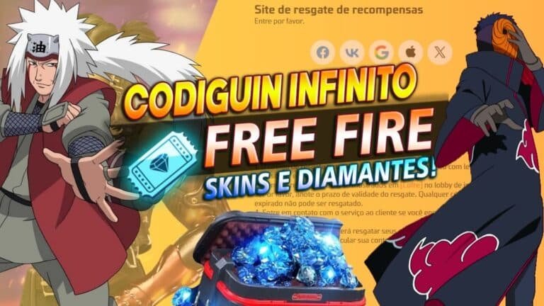 CODIGUIN Infinito Naruto 2025 no Free Fire: Resgate Itens e Armas Grátis 4 CODIGUIN Infinito Naruto 2025 no Free Fire Resgate seu codigo