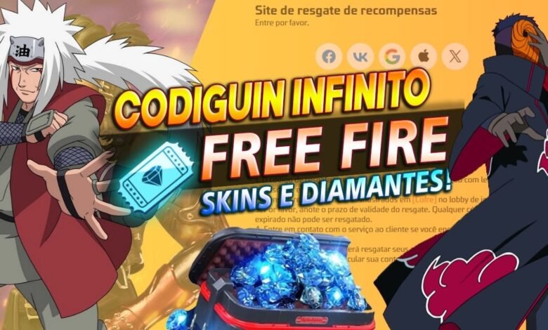 CODIGUIN Infinito Naruto 2025 no Free Fire Resgate seu codigo