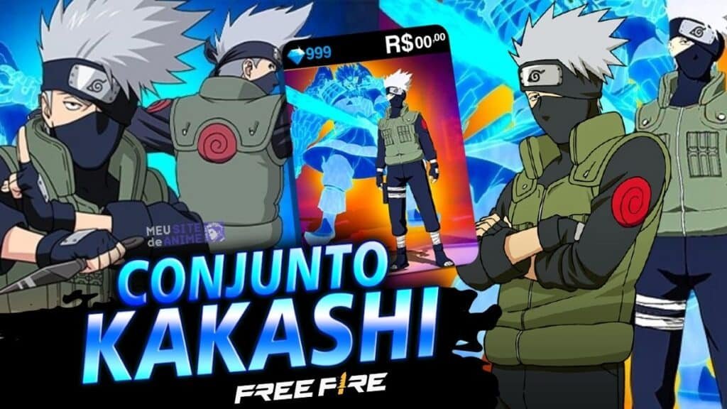 Conjunto Kakashi no Free Fire Resgate de Graça com Codiguin FF