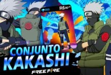 Conjunto Kakashi no Free Fire Resgate de Graça com Codiguin FF