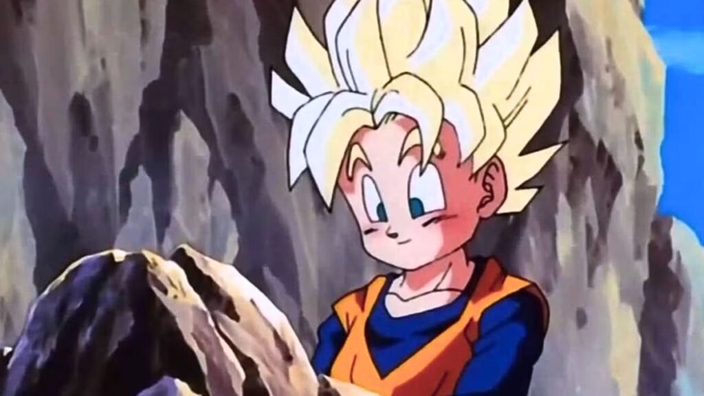 Goten se transforma em Super Saiyajin pela primeira vez