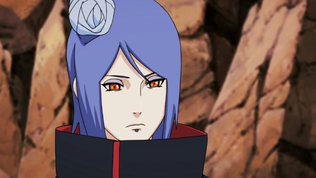 Akatsuki Konan personagem de anime com cabelo azul