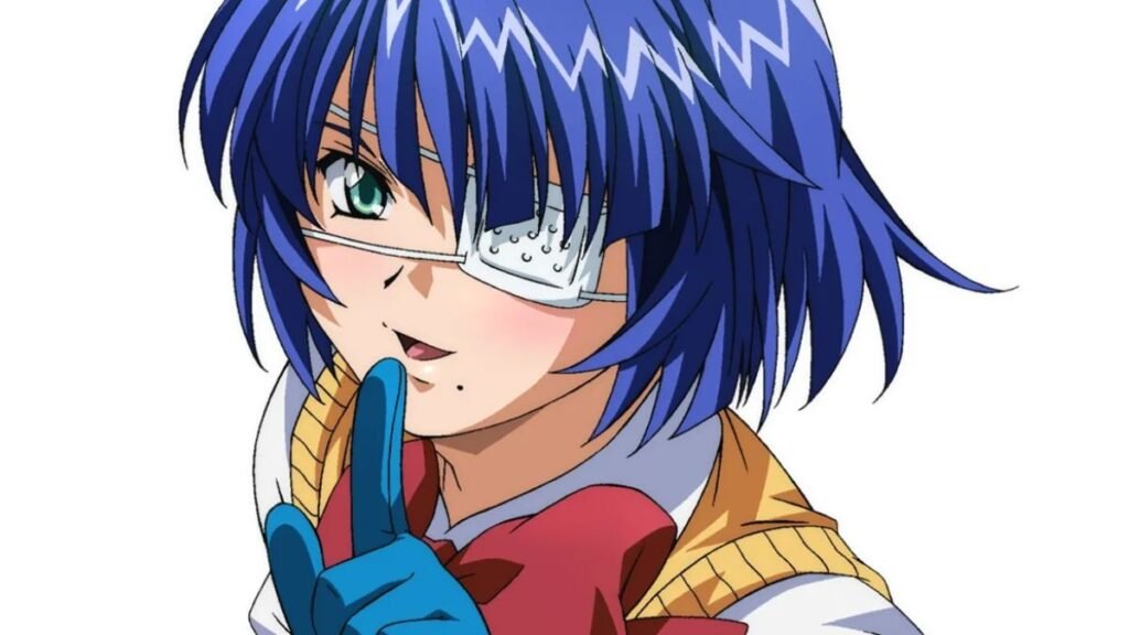 Shimei Ryomo personagem de anime com cabelo azul