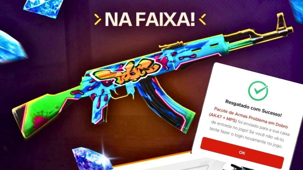 CODIGUIN FF pelo ID Pacote de Armas AK47 – Problema em Dobro