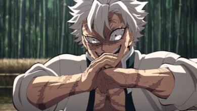Visual de Sanemi Shinazugawa em Demon Slayer Filme do Castelo do Infinito – Parte 1