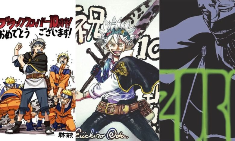 Criadores de One Piece, Naruto e Bleach Homenageiam os 10 anos de Black Clover com Artes Inéditas