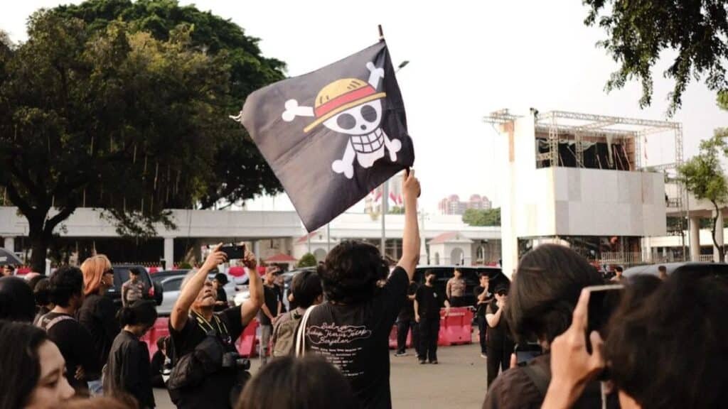 One Piece: Bandeira vira símbolo de protesto durante manifestações no Nepal 3 Indonésia já havia adotado a bandeira pirata